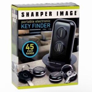 NEW Sharper Image Portable Electronic Key Finder Two (2) Fobs 45' Range Wireless
